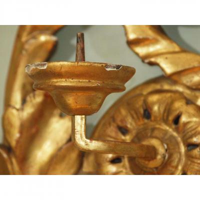 ITALIAN GOLD CARVED WOOD SCONCES