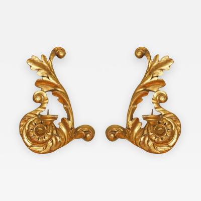 ITALIAN GOLD CARVED WOOD SCONCES