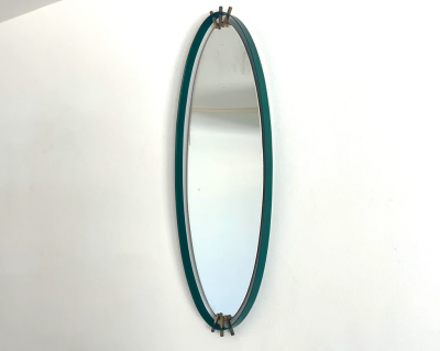 ITALIAN GREEN ENAMEL MIRROR
