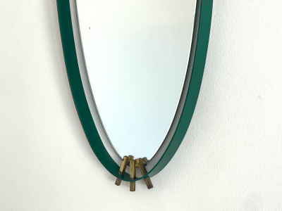 ITALIAN GREEN ENAMEL MIRROR