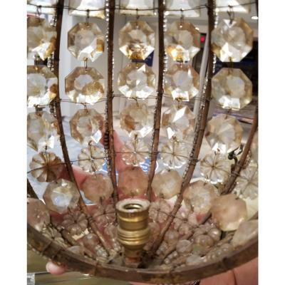 ITALIAN HAND BEADED CRYSTAL SCONCES 2 PAIRS TOTAL OF 4 