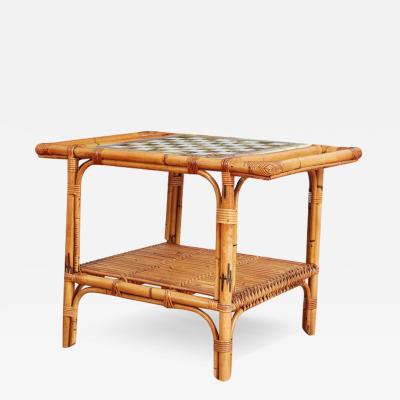 ITALIAN MARBLE BAMBOO CHESS TABLE