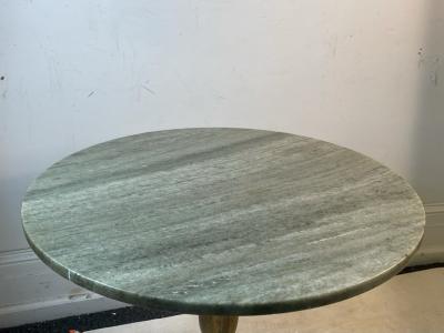 ITALIAN MARBLE TOP GILT CARVED WOOD TASSEL TABLE