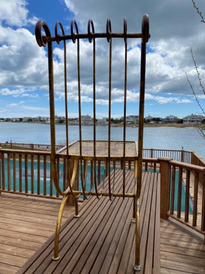ITALIAN MID CENTURY FANCY GILT IRON CHAIR