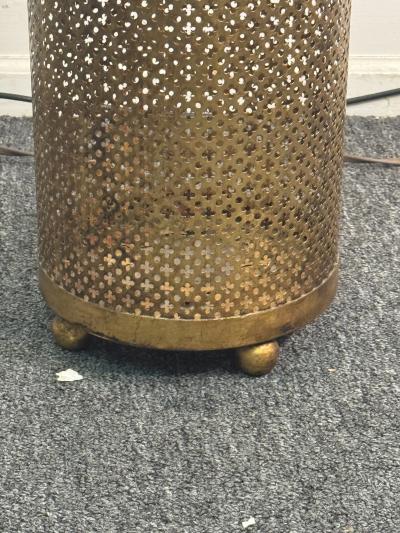 ITALIAN MID CENTURY GILT METAL JESTER DESIGN UMBRELLA STAND TRASH CAN