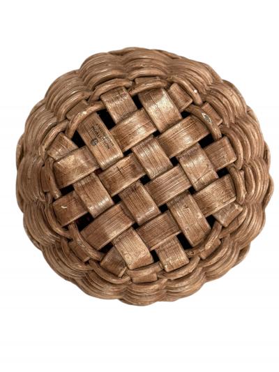 ITALIAN MID CENTURY MATTE CERAMIC BASKET OF VEGETABLES CENTERPIECE