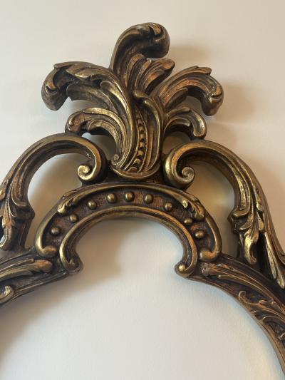 ITALIAN MID CENTURY PAIR OF REGENCY GILT WOOD WALL SHELVES