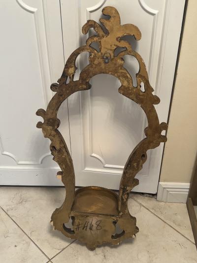 ITALIAN MID CENTURY PAIR OF REGENCY GILT WOOD WALL SHELVES