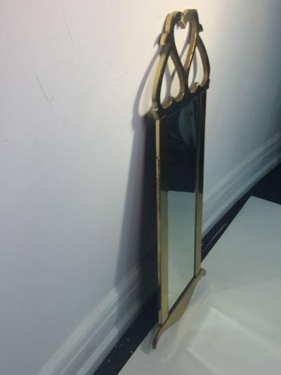 ITALIAN MODERNIST CAST BRASS HEART DESIGN MIRROR