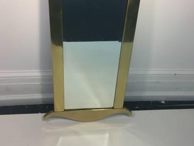 ITALIAN MODERNIST CAST BRASS HEART DESIGN MIRROR