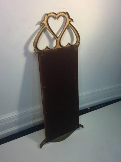 ITALIAN MODERNIST CAST BRASS HEART DESIGN MIRROR
