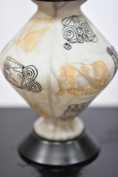 ITALIAN OVOID SHAPED GLASS TABLE LAMPS