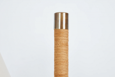 ITALIAN ROPE LEATHER FLOOR LAMP 1950S