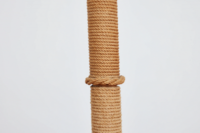 ITALIAN ROPE LEATHER FLOOR LAMP 1950S