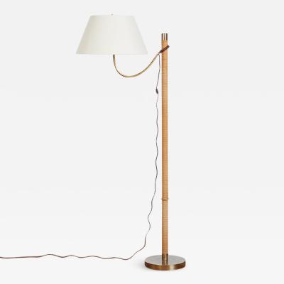 ITALIAN ROPE LEATHER FLOOR LAMP 1950S