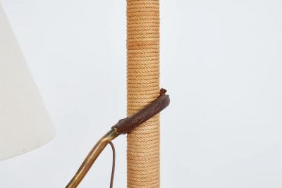 ITALIAN ROPE LEATHER FLOOR LAMP 1950S