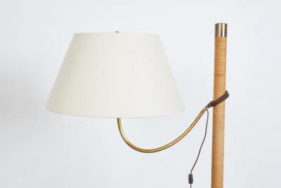 ITALIAN ROPE LEATHER FLOOR LAMP 1950S