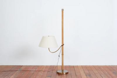 ITALIAN ROPE LEATHER FLOOR LAMP 1950S