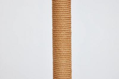 ITALIAN ROPE LEATHER FLOOR LAMP 1950S