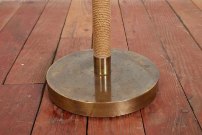 ITALIAN ROPE LEATHER FLOOR LAMP 1950S