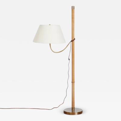 ITALIAN ROPE LEATHER FLOOR LAMP 1950S
