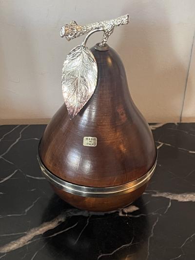 ITALIAN WALNUT AND SILVER PLATE PEAR BOX
