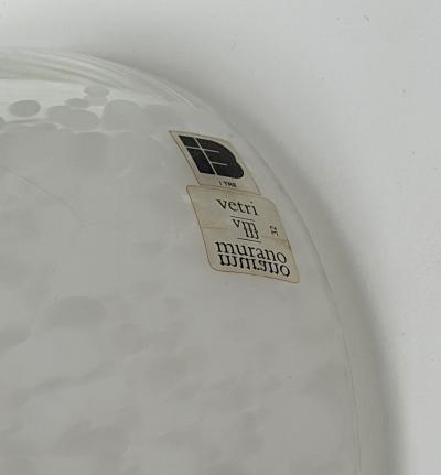 ITRE Brass Sconce White Speckled Murano Glass by ITRE Italy 1970s