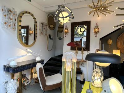 ITRE Pair of Lamps Murano Glass and Metal by ITRE Italy 1980s