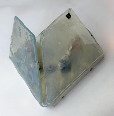 ITRE Sconce Butterfly Opal Murano Glass by ITRE Italy 1970s