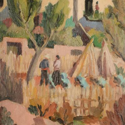 Ian Macnab Ian Macnab Scottish 1890 1967 Talking In Village