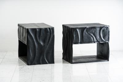 Ian Spencer Ian Spencer Charred Wavy Front Night Stands II UK 2023