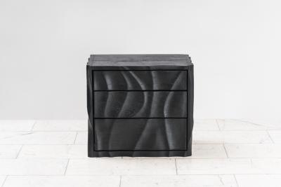Ian Spencer Ian Spencer Charred Wavy Front Nightstand Pair UK