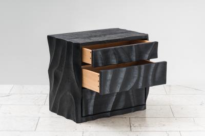 Ian Spencer Ian Spencer Charred Wavy Front Nightstand Pair UK