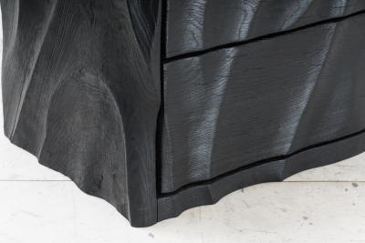 Ian Spencer Ian Spencer Charred Wavy Front Nightstand Pair UK