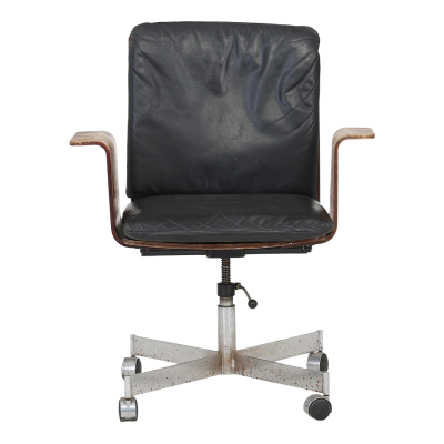 Ib Jorgen Rasmussen Ib J rgen Rasmussen Kevi swivel office chair in rosewood leather