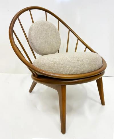 Ib Kofod Larsen 1950s Danish Modern Ib Kofod Larsen for Selig Hoop Chair New Seat Cushions