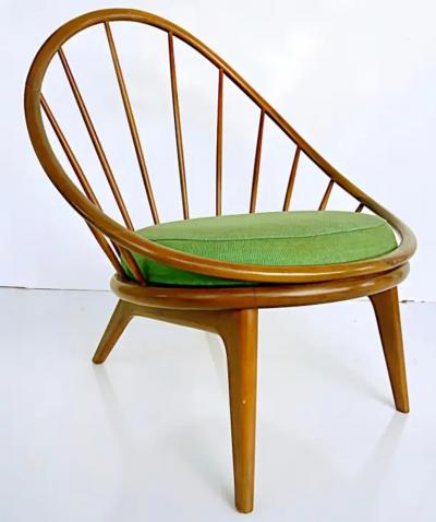 Ib Kofod Larsen 1950s Danish Modern Ib Kofod Larsen for Selig Hoop Chair with Seat Cushion