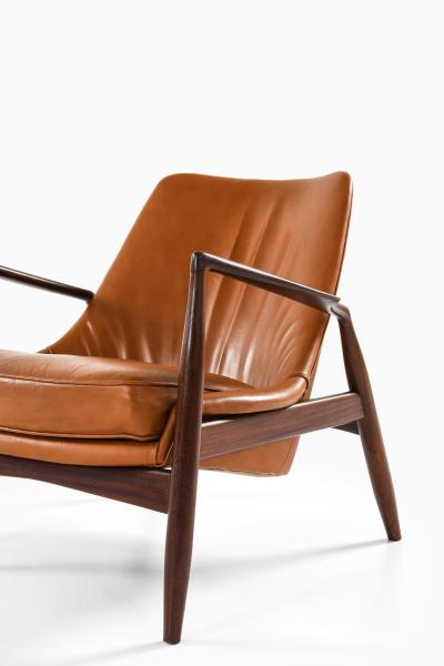 Ib Kofod Larsen Afromosia Leather Easy Chair by Ib Kofod Larsen 1950s