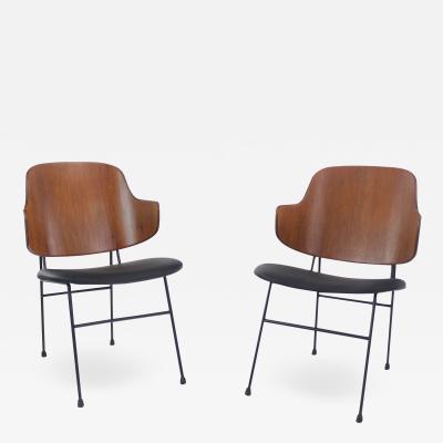 Ib Kofod Larsen Classic Scandinvian Modern Teak Wrought Iron Armchair by Ib Kofod Larsen