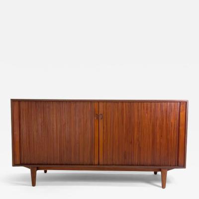 Ib Kofod Larsen Danish Modern IB Kofod Larsen Teak Tambour door Credenza