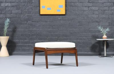 Ib Kofod Larsen Danish Modern Reclining Lounge Chair with Ottoman by Ib Kofod Larsen