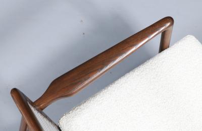 Ib Kofod Larsen Danish Modern Reclining Lounge Chair with Ottoman by Ib Kofod Larsen