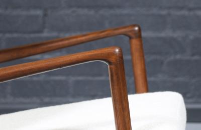 Ib Kofod Larsen Danish Modern Reclining Lounge Chair with Ottoman by Ib Kofod Larsen