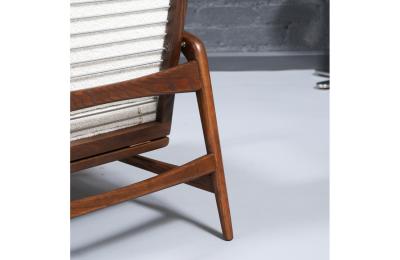 Ib Kofod Larsen Danish Modern Reclining Lounge Chair with Ottoman by Ib Kofod Larsen