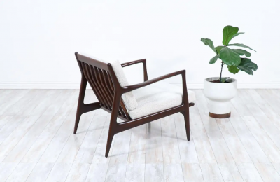 Ib Kofod Larsen Danish Modern Sculpted Lounge Chair by Ib Kofod Larsen