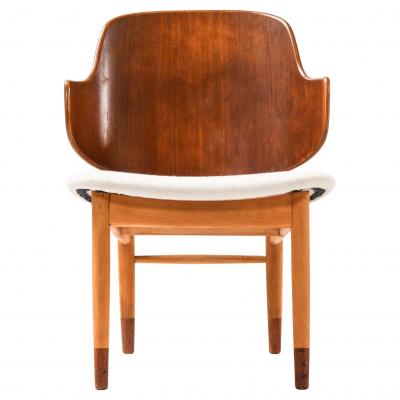 Ib Kofod Larsen Easy Chair in Beech Teak and Wool by Ib Kofod Larsen 1950s
