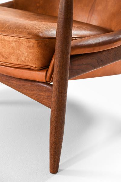 Ib Kofod Larsen Easy Chair in Leather and Teak by Ib Kofod Larsen 1950s
