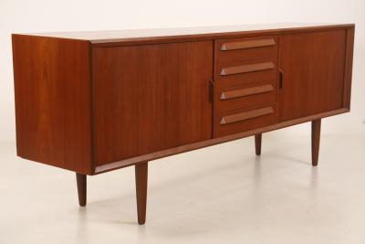 Ib Kofod Larsen Exceptional Scandinavian Modern Teak Sideboard Credenza by Ib Kofod Larsen