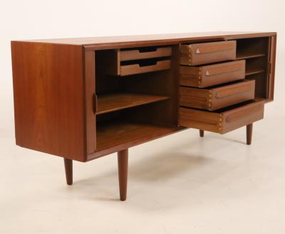 Ib Kofod Larsen Exceptional Scandinavian Modern Teak Sideboard Credenza by Ib Kofod Larsen