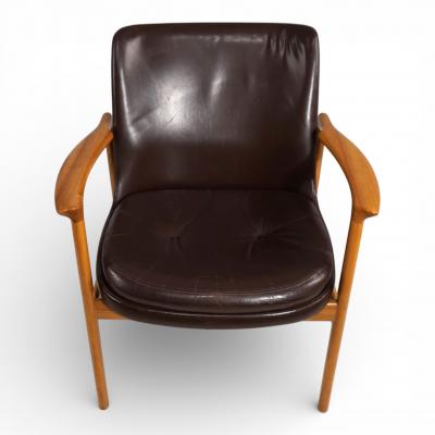 Ib Kofod Larsen Fr scher leather armchair by Ib Kofod Larsen 1960